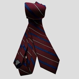 Nautica Men's‎ Neck Tie  Blue Red Stripped Polyester